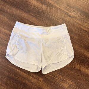 Lululemon Athletica White Speed Up Shorts